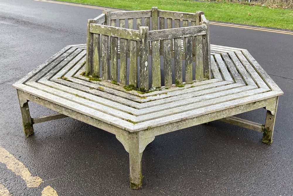 Large Wooden Slatted Tree Seat  View IV