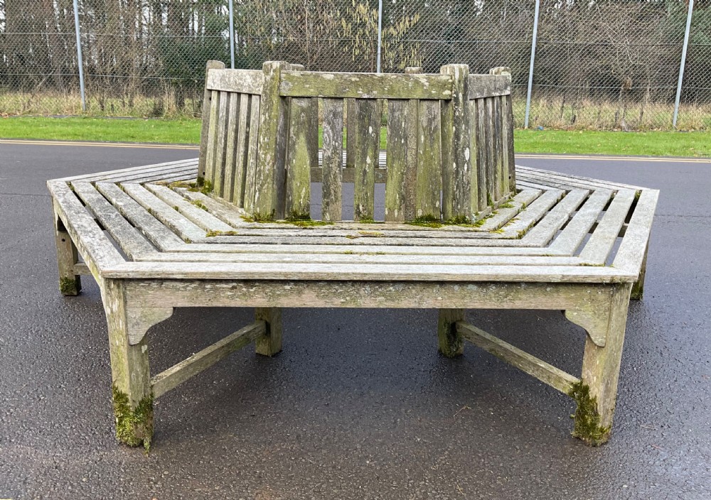 Large Wooden Slatted Tree Seat  View V
