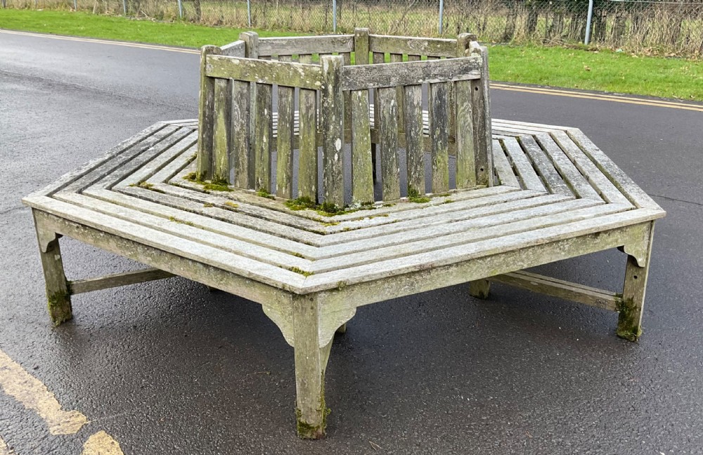 Large Wooden Slatted Tree Seat  View VI