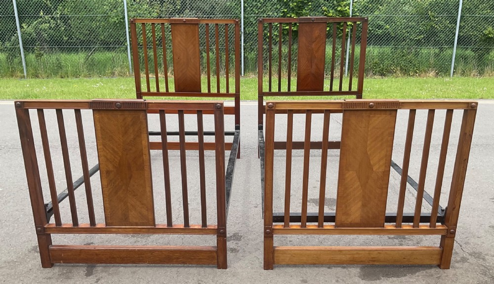 Pair Edwardian Mahogany Single Beds View IV