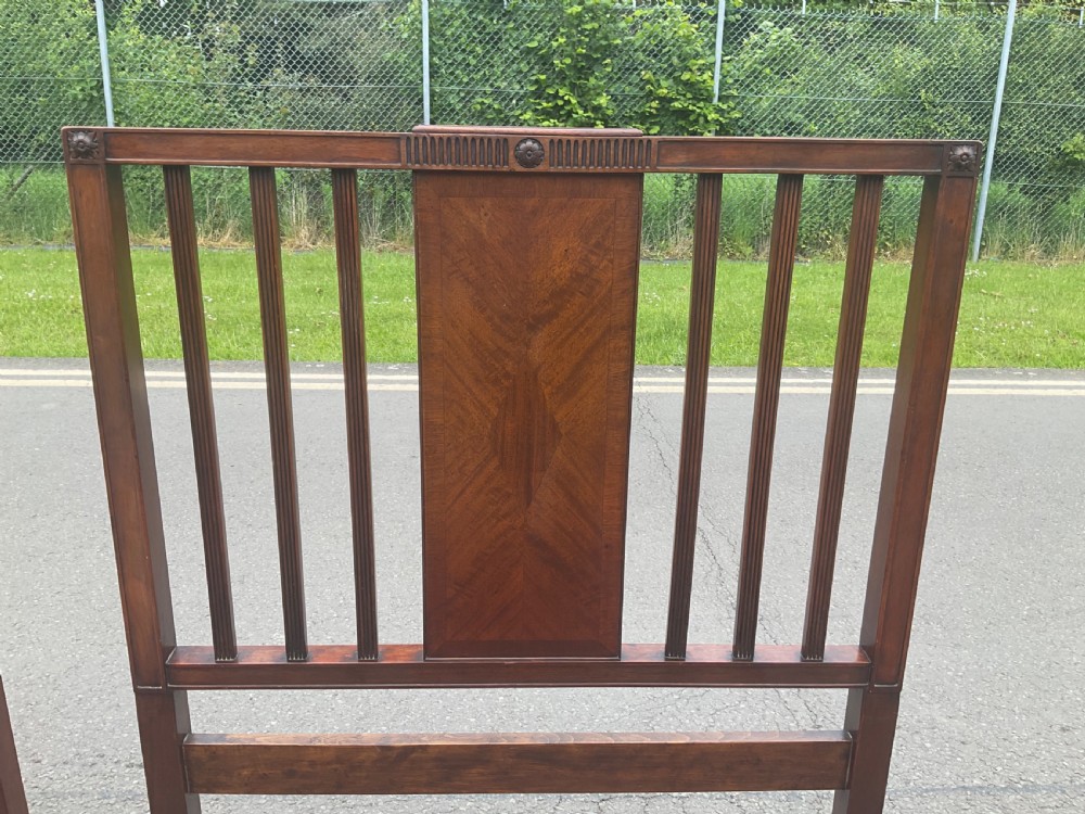 Pair Edwardian Mahogany Single Beds View VIII