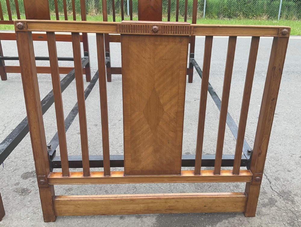 Pair Edwardian Mahogany Single Beds View IX