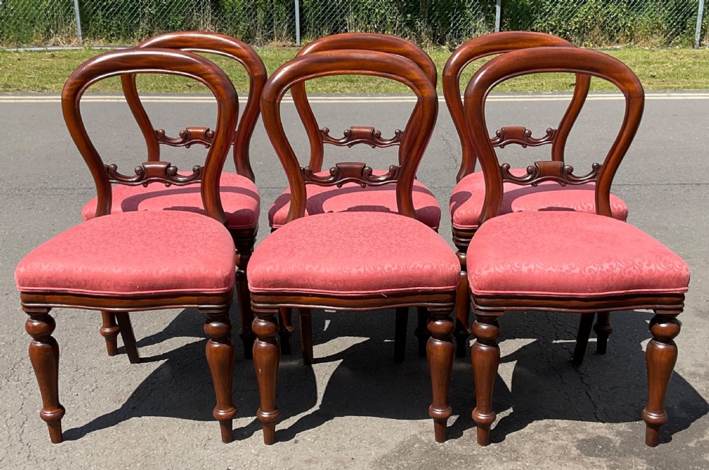 Set of Six Victorian Mahogany Dining Chairs  View II