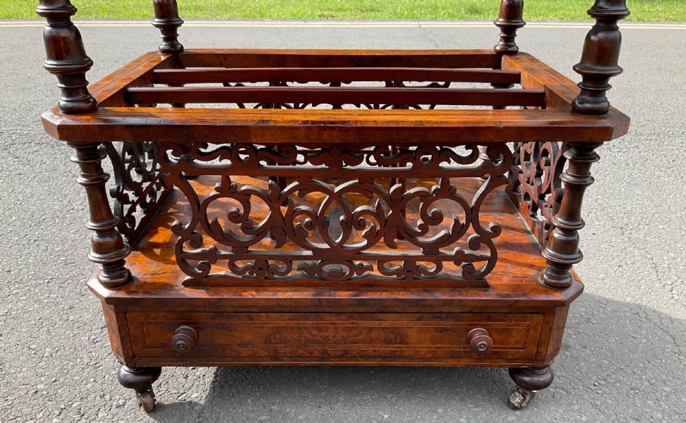 Victorian Burr Walnut Whatnot Canterbury Stand View V