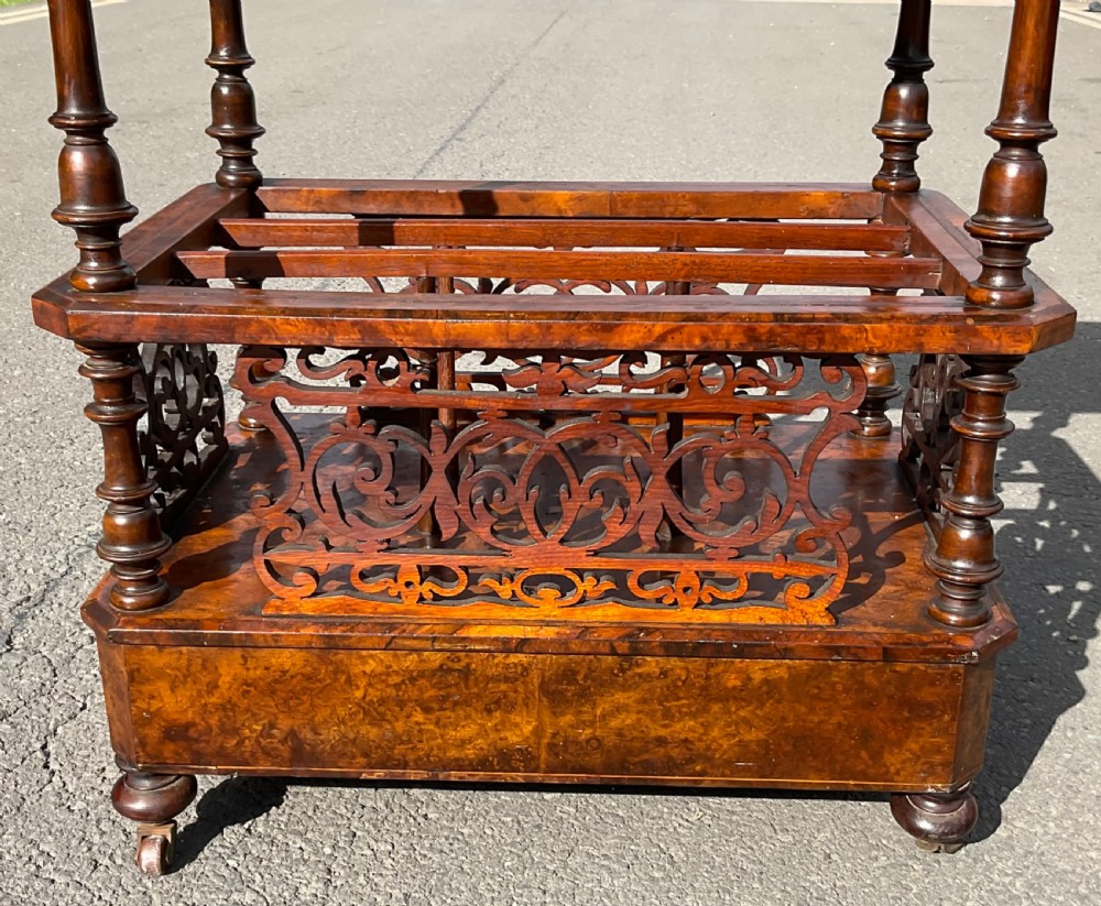 Victorian Burr Walnut Whatnot Canterbury Stand View X