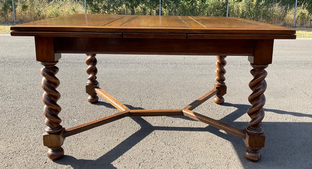 Oak Extending Dining Table to Seat Ten  View VI