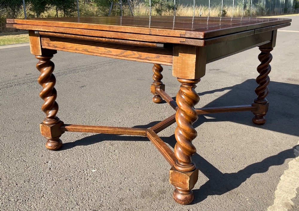Oak Extending Dining Table to Seat Ten  View VIII