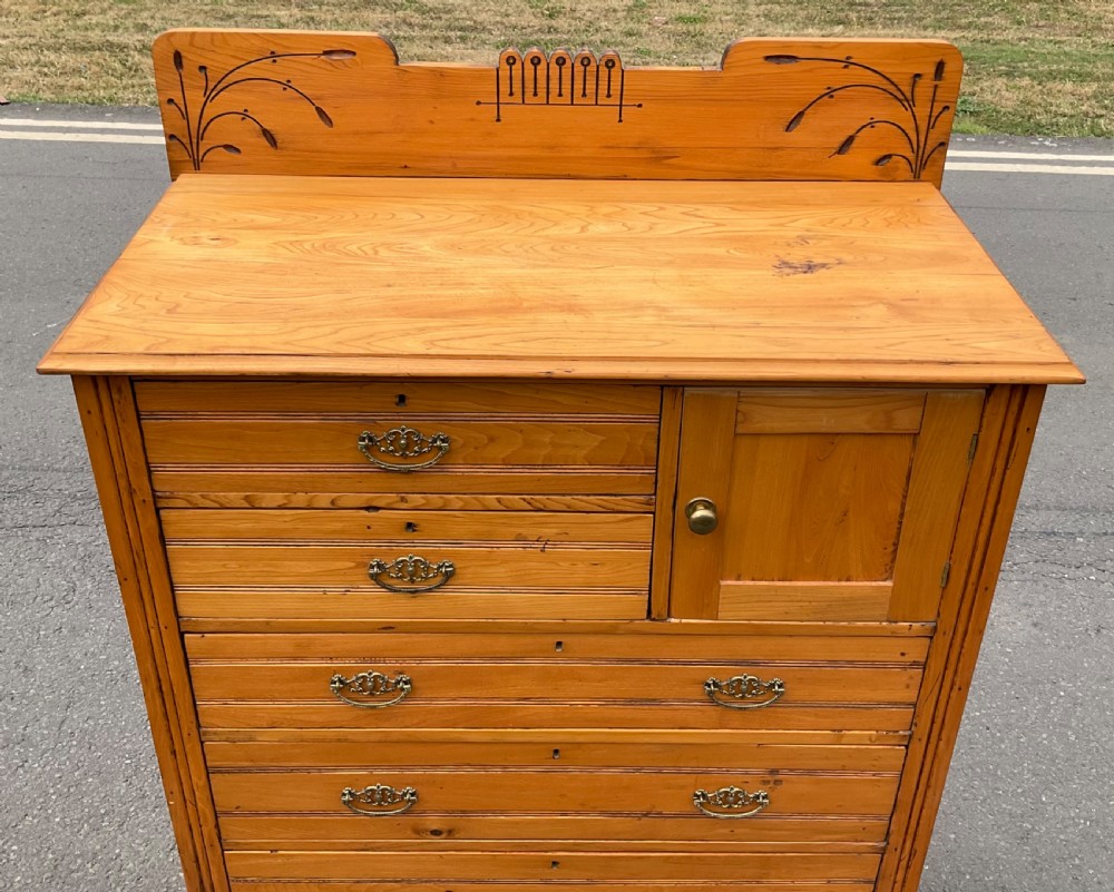 Aesthetic Movement Tall Ash Chest of Drawers  View VII