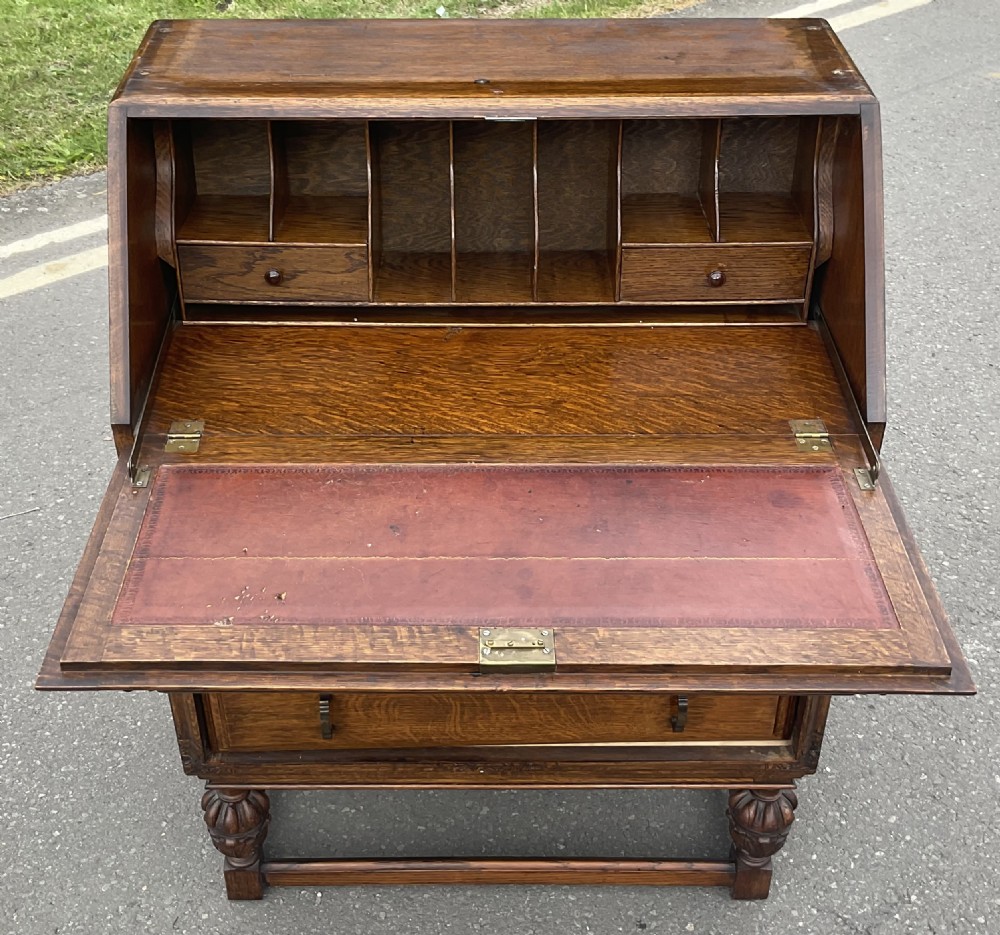 Carved Oak Bureau Bookcase  View VIII