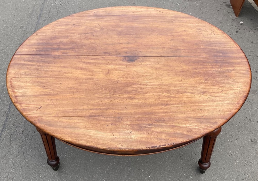 Victorian Round Mahogany Extending Dining Table  View II