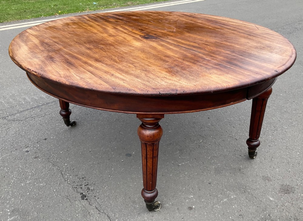 Victorian Round Mahogany Extending Dining Table  View IV