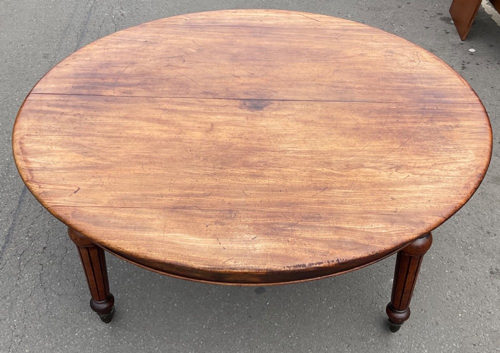Victorian Round Mahogany Extending Dining Table  View V