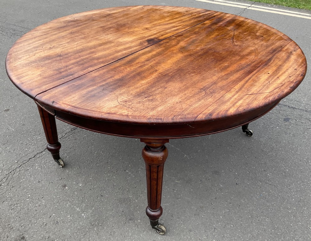 Victorian Round Mahogany Extending Dining Table  View VII