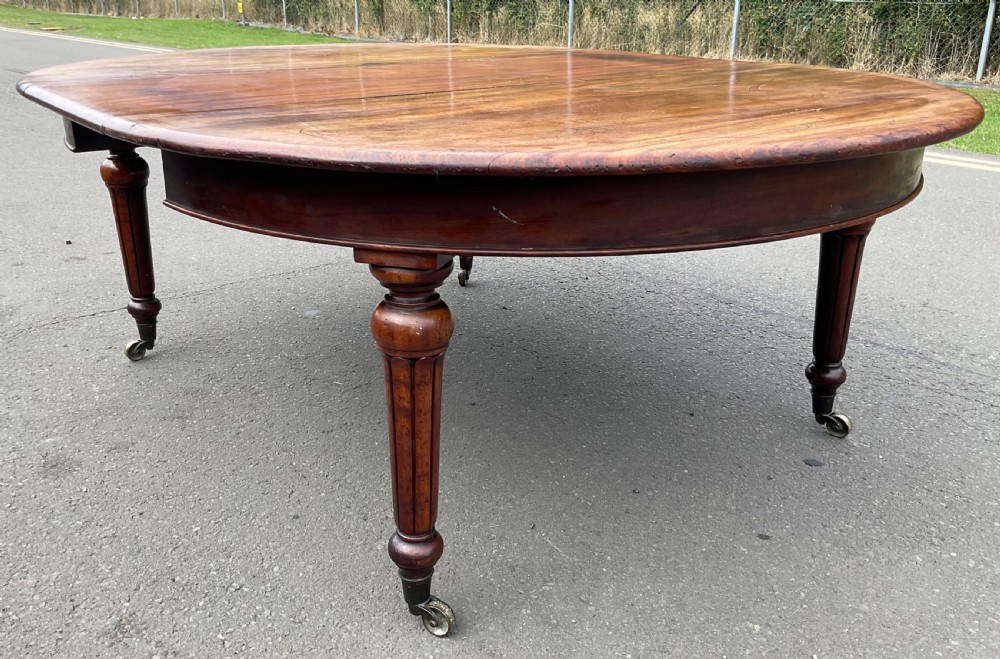 Victorian Round Mahogany Extending Dining Table  View XIII