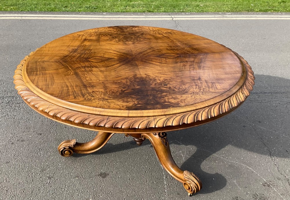 Victorian Round Walnut Pedestal Centre Table  View III