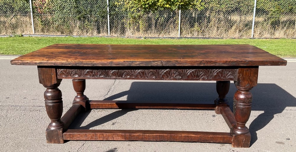 Antique Jacobean Period Oak Refectory Dining Table 