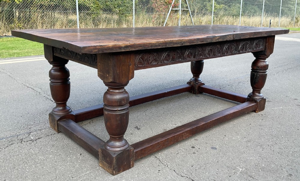 Antique Jacobean Period Oak Refectory Dining Table  View VII