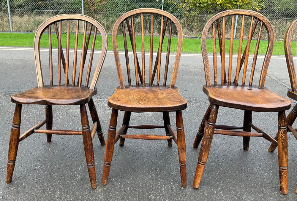 Six Windsor Stickback Kitchen Chairs  View IV