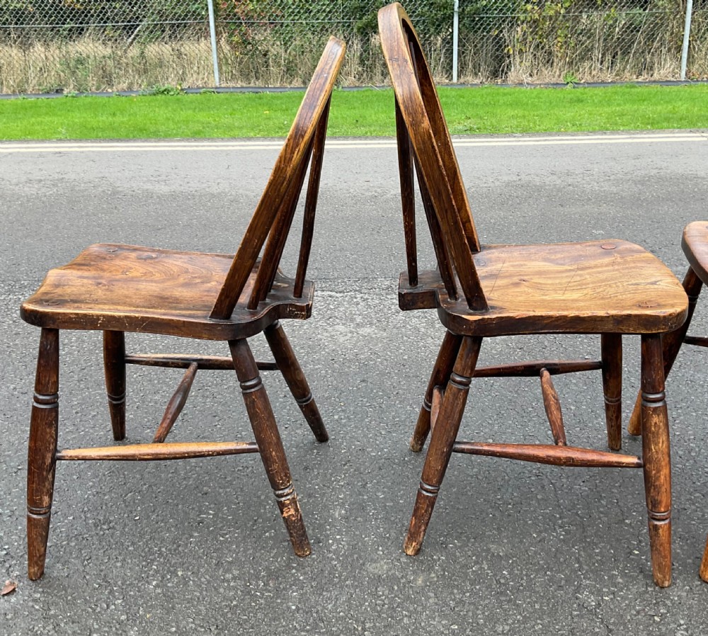 Six Windsor Stickback Kitchen Chairs  View VII