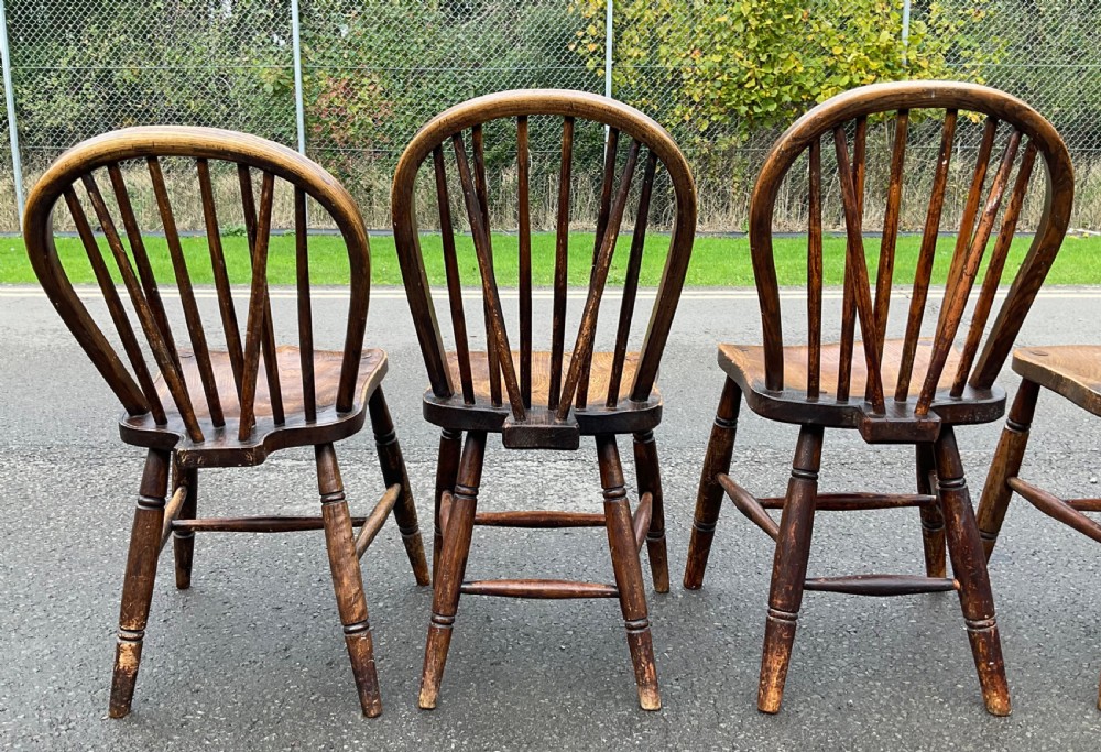 Six Windsor Stickback Kitchen Chairs  View XI