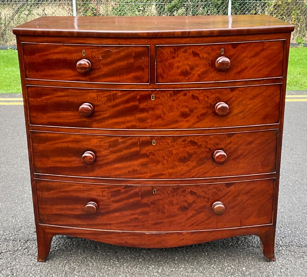 Georgian Mahogany Bowfront Chest of Drawers View II