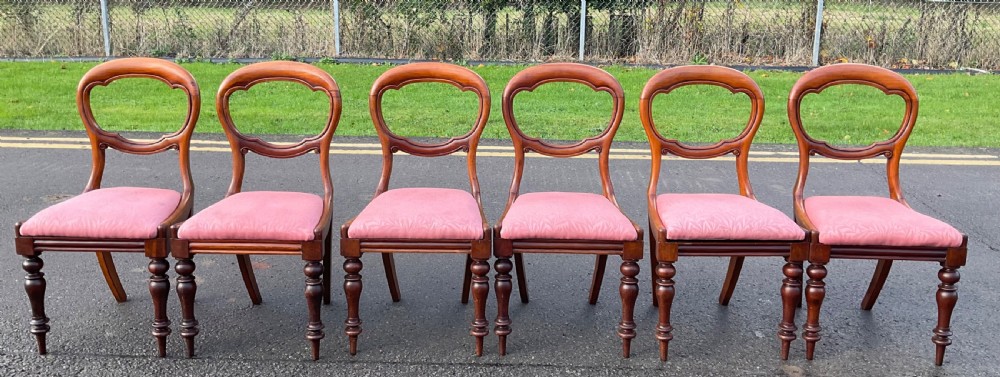 Set of Six Victorian Mahogany Dining Chairs
