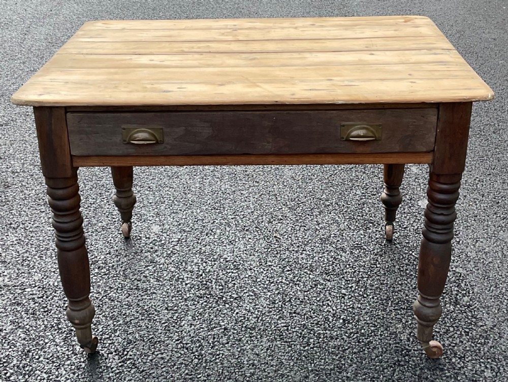 Victorian Pine Top Small Kitchen Table
