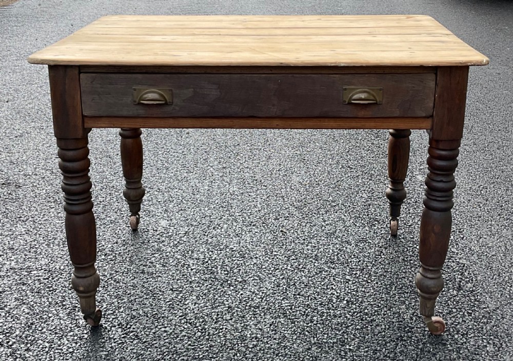Victorian Pine Top Small Kitchen Table View II