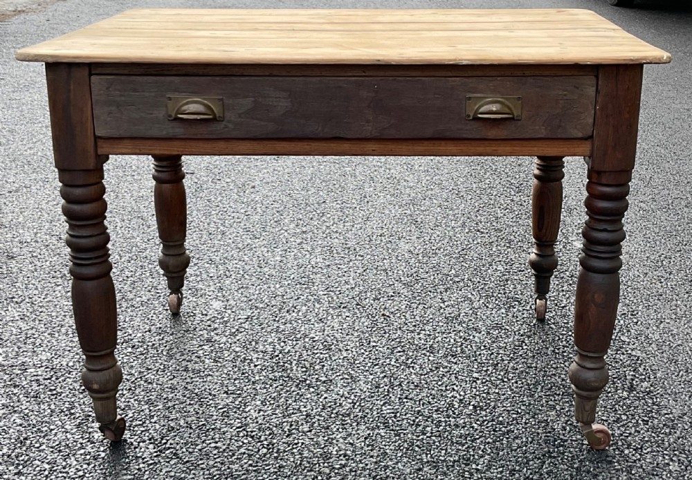 Victorian Pine Top Small Kitchen Table View III