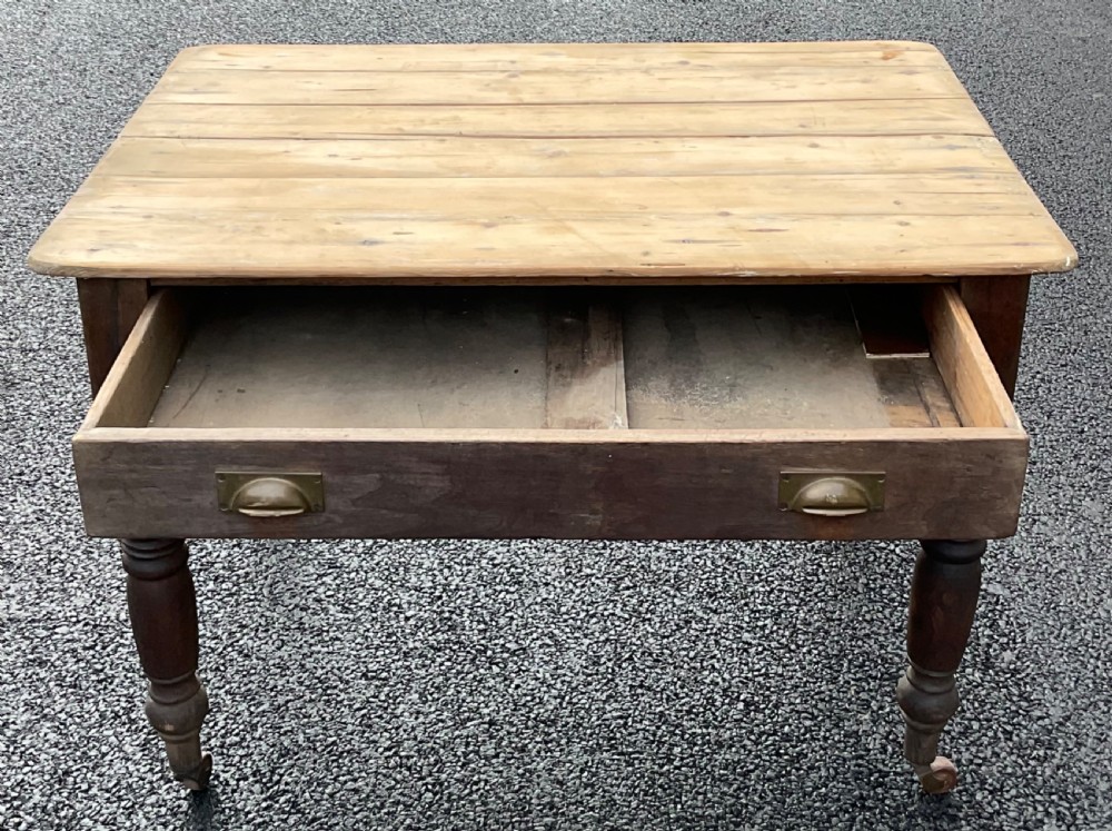 Victorian Pine Top Small Kitchen Table View V