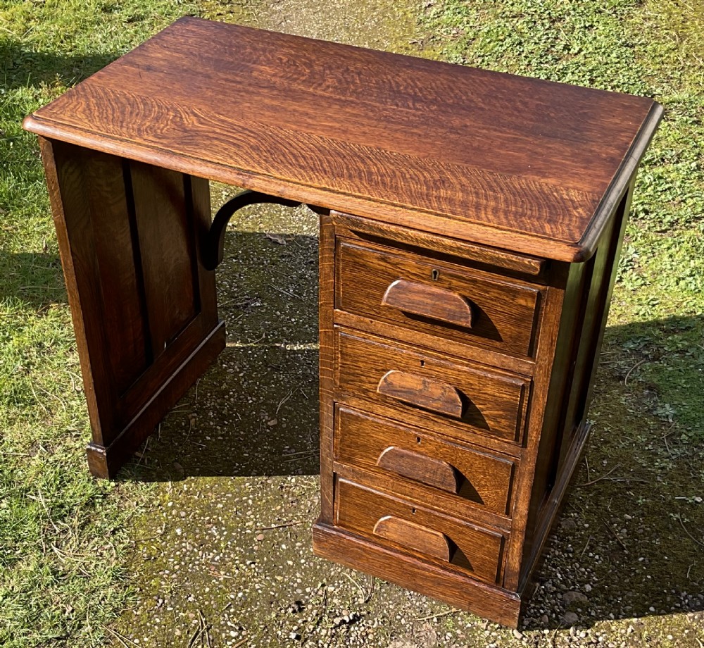 Small Panelled Oak Writing Desk