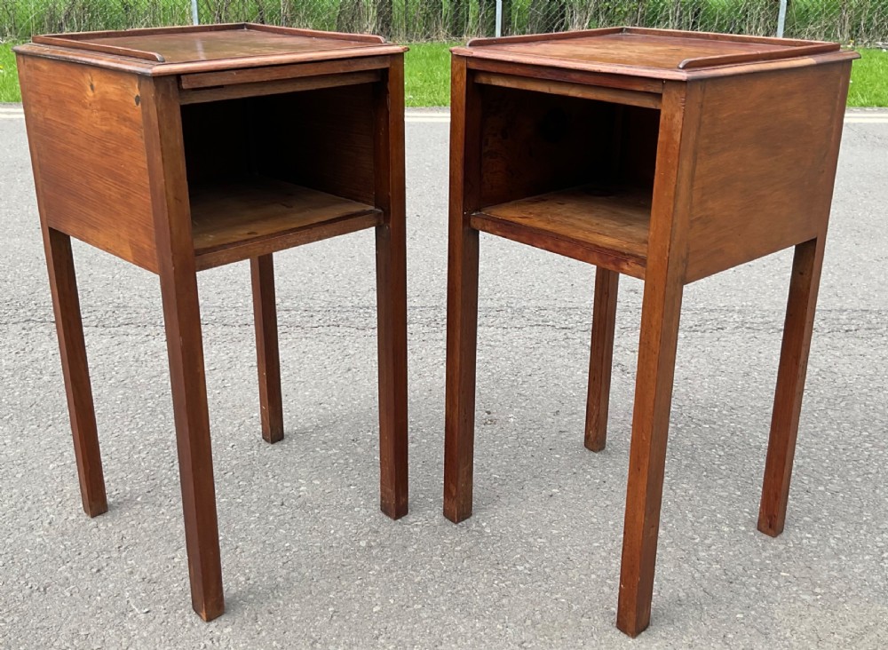 Pair Edwardian Mahogany Bedside Cupboards