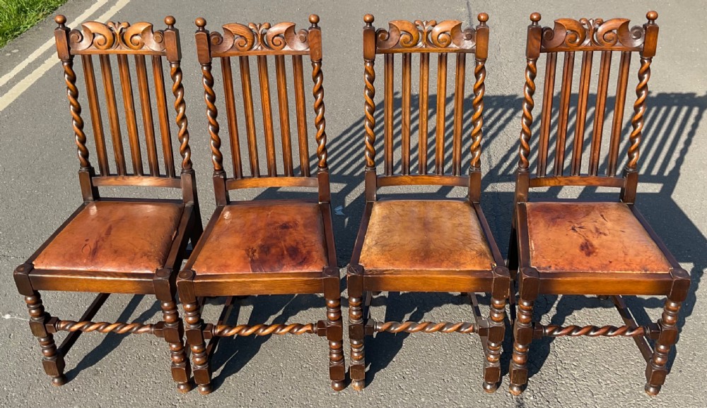 Set of Six Oak Highback Dining Chairs  View VIII