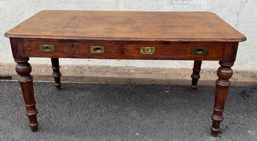 Victorian Large Oak Writing Table  View II