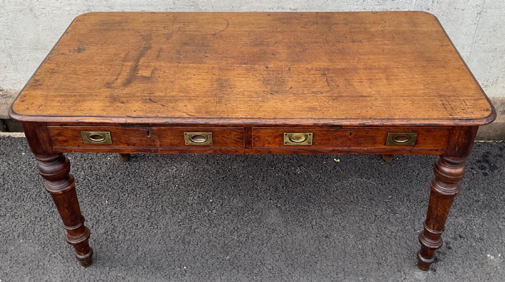 Victorian Large Oak Writing Table  View IV