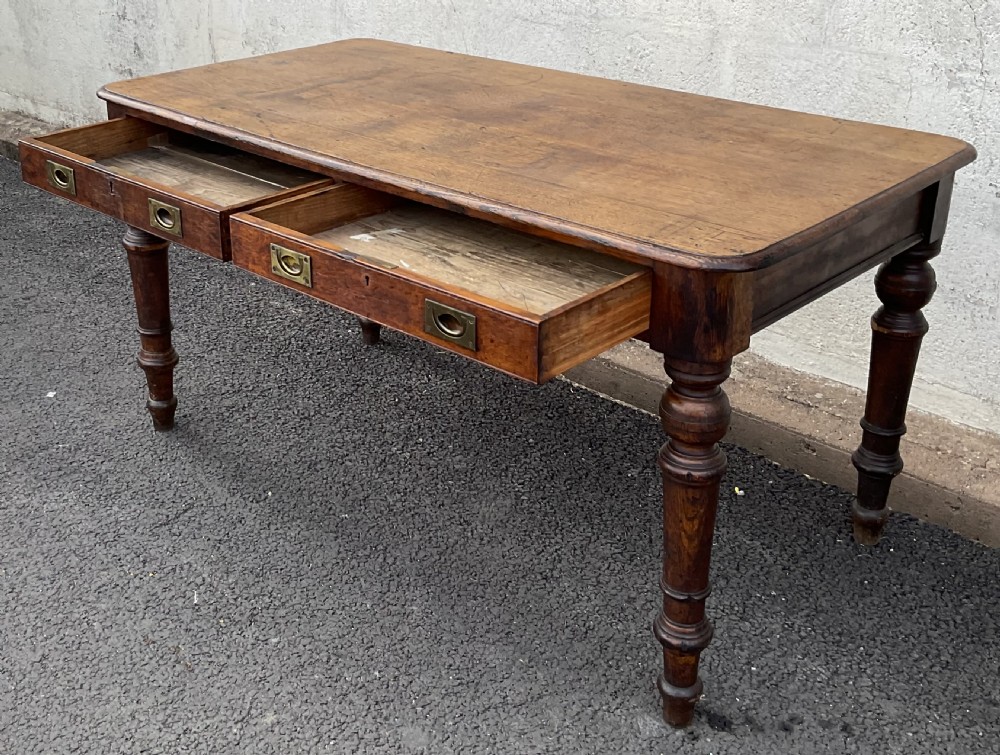 Victorian Large Oak Writing Table  View VI