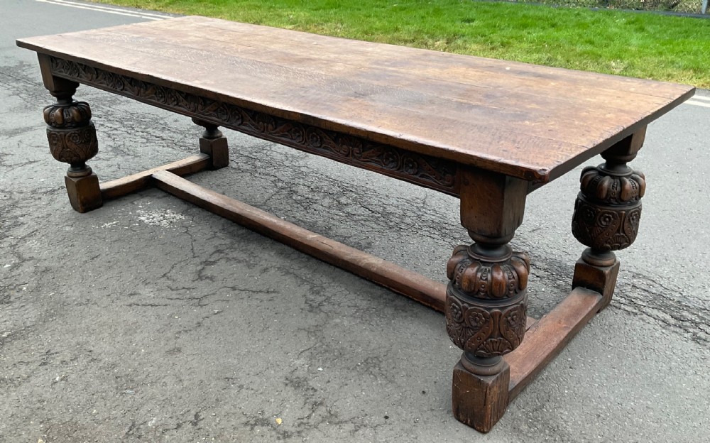 Tudor Style Large 8 ft Oak Dining Table 