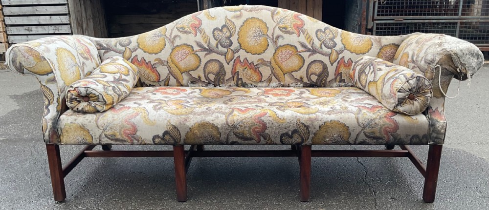Georgian Style Camel Back Three Seater Settee 