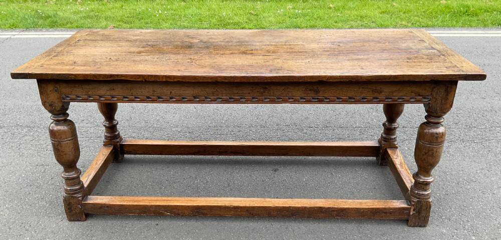 Oak Plank Top Refectory Dining Table 