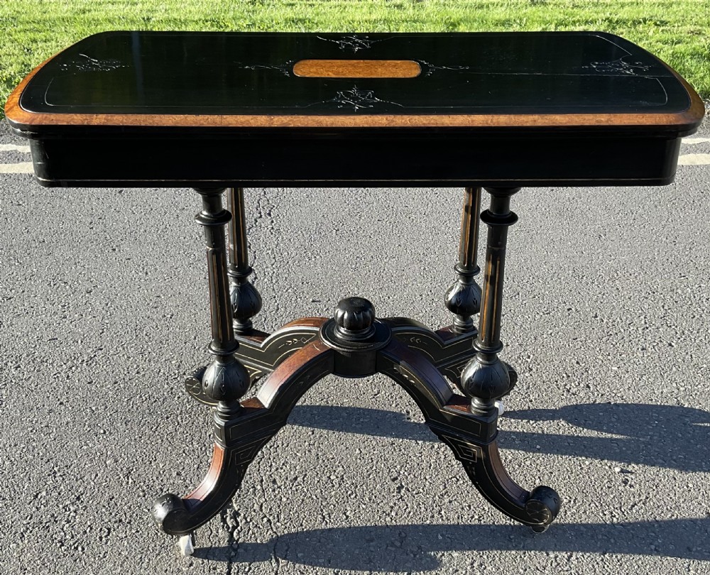 Aesthetic Movement Ebonized Foldover Card Table