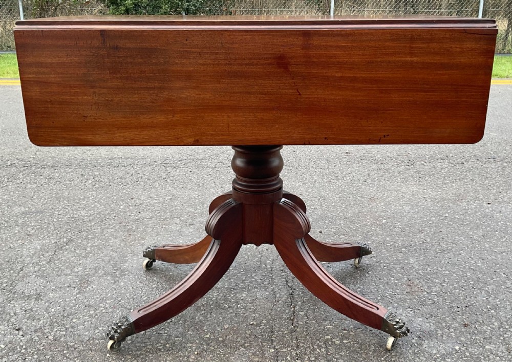 Georgian Mahogany Dropleaf Pedestal Pembroke Table  View II
