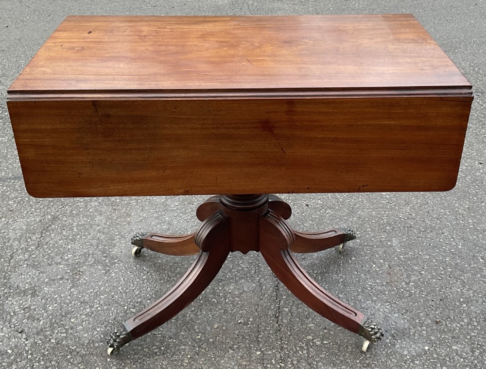 Georgian Mahogany Dropleaf Pedestal Pembroke Table  View III