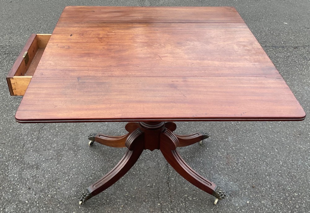 Georgian Mahogany Dropleaf Pedestal Pembroke Table  View IV