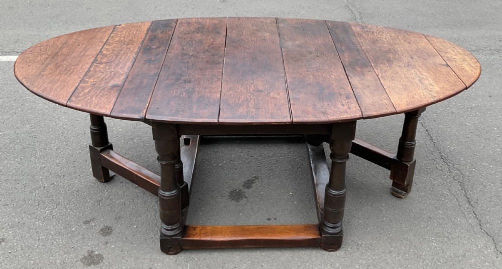 Antique Large Oak Gateleg Dining Table 