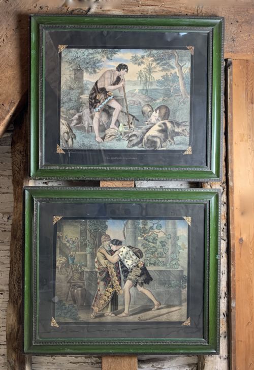 Pair of Victorian Tinsel Embellished Mezzotints