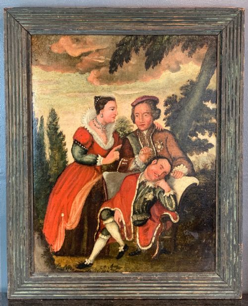 Early 19th C Naive Vernacular Allegorical Oil Painting of Scottish Interest
