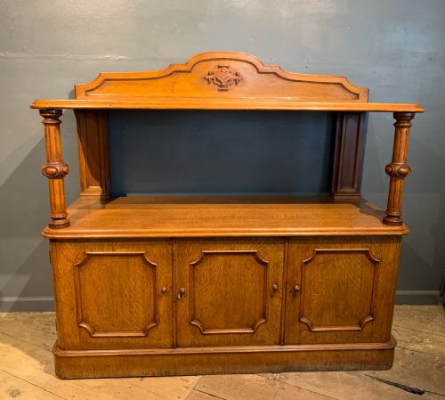 Victorian Light Oak Open Buffet / Server