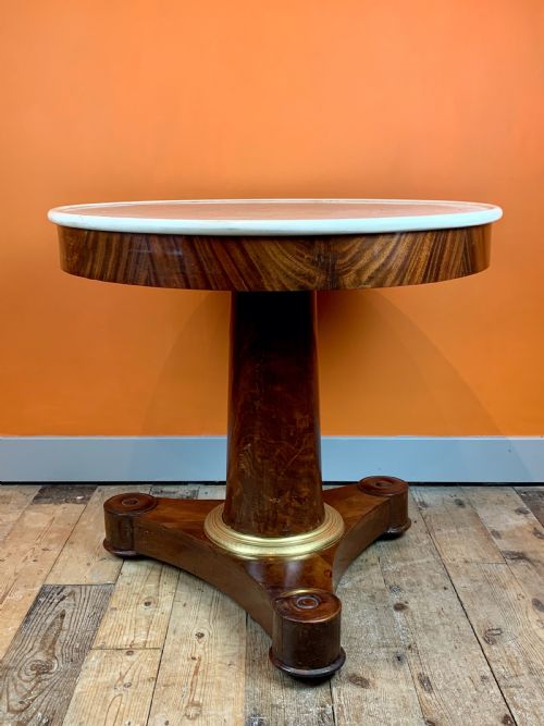 French Empire Marble Top Gueridon with Marble Top