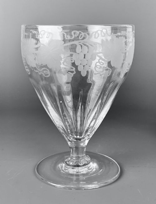 Regency Vine Engraved Glass Rummer Wine Glass