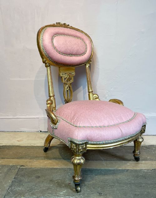 Victorian Giltwood Occasional Bedroom Chair